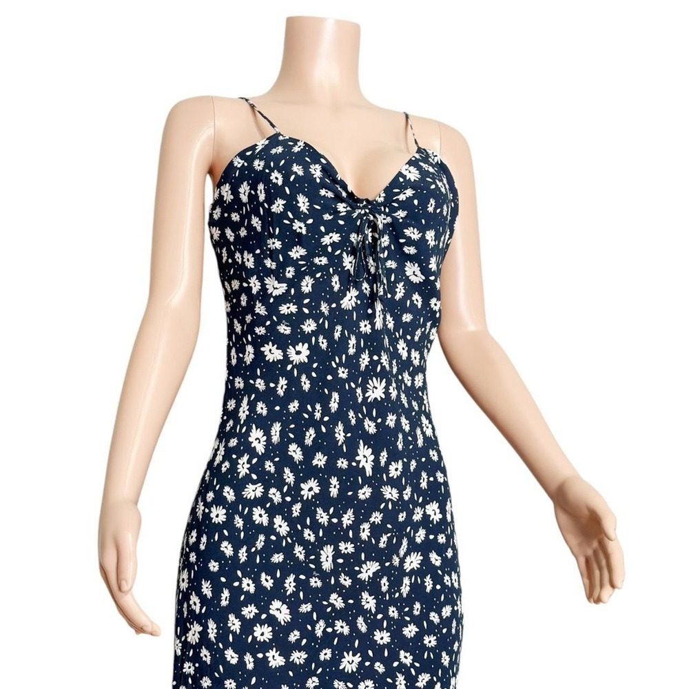 Rouje Navy Floral Slip Midi Dress with White Blooms - Picture 7 of 14